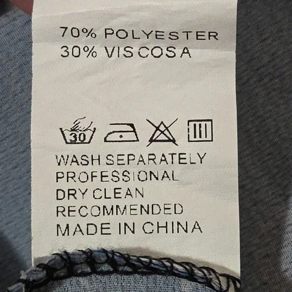 Simply Couture Dress Womens L Large Blue Boho 3/4 Sleeves V-Neck Knee Length - Picture 8 of 8